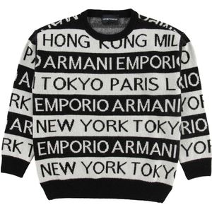 Emporio Armani Blouse - Wol - Zwart/Wit Gestreept - Emporio Armani - 10 jaar (140) - Shirts