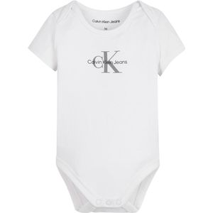 Calvin Klein Romper s/s - Monogram - Bright White - Calvin Klein - 68 - Romper S/S
