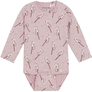 Minymo Romper l/s - AOP - Shadow Grijs - Minymo - 56 - Romper L/S