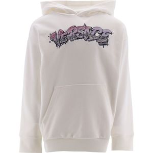 Versace Hoodie - Wit m. Strass - Versace - 4 jaar (104) - Hoodie