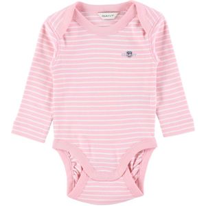 GANT Romper L/æ - Shield Striped - Blushing Pink - GANT - 74 - Romper L/S