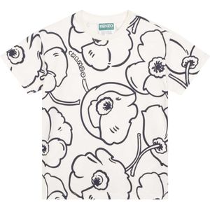 Kenzo T-Shirt - Exclusieve editie - Crème/Zwart m. Bloemen - Kenzo - 8 jaar (128) - T-Shirts