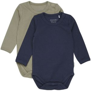 Minymo Romper l/s - 2-pack - Dark Navy - Minymo - 50 - Romper L/S