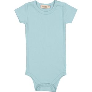 MarMar Romper s/s - Rib - Modaal - Plain - Hemels Blue - MarMar - 56 - Romper S/S