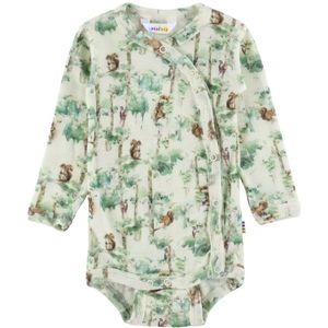 Joha Wikkelromper l/s - Wol - Off White m. Bomen - Joha - 40 - Romper L/S