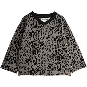 Mini Rodini Blouse - Leopard Geborsteld Top - Grijs/Zwart - Mini Rodini - 4-5 jaar (104-110) - Shirts