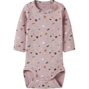 Name It Romper l/s - NbfKoral - Gepolijst Lilac m. Pointelle - Name It - 62 - Romper L/S