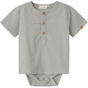 Lil Atelier Hemdromper k/æ - NbmHoman - Kalksteen m. Structuur - Lil Atelier - 56 - Romper S/S