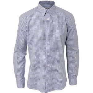 Hound Overhemd - Wit/Mwoestijnblauw - Hound - 14 jaar (164) - Overhemd