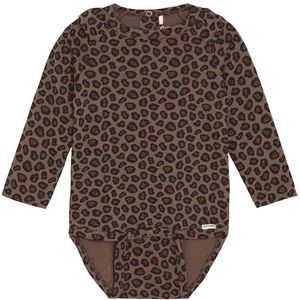 Minymo Romper l/s - AOP - Chocolate Chip - Minymo - 56 - Romper L/S