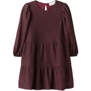 Name It Jurk - NmfRisilk - Burgundy m. Glitter - Name It - 2 jaar (92) - Jurk