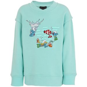 Emporio Armani Sweatshirt - Sabbia Antigua m. Smurfen - Emporio Armani - 6 jaar (116) - Sweatshirt