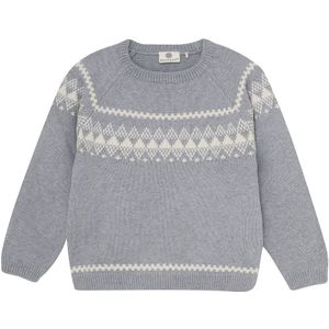 En Fant Blouse - Gebreid - Katoen/Wol - Lichtgrijs Gevlekt - En Fant - 4 jaar (104) - Shirts