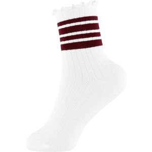 Name It Sokken - Rib - NkfSille - Bright White/Burgundy - Name It - 34/36 - Sokken