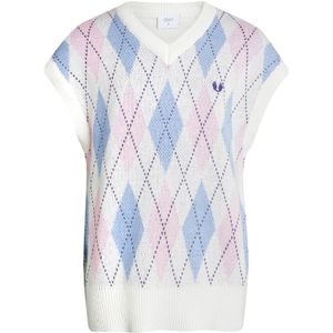 Grunt Vest - Gebreid - Canellia - Off White m. Ruiten - Grunt - 12 jaar (152) - Vest