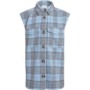 Grunt Vest - Nadya - Baby Blue m. Ruiten - Grunt - 9-10 jaar (134-140) - Vest