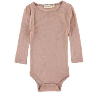 MarMar Romper l/s - Benedikte - Wol - Verbrand Rose - MarMar - 56 - Romper L/S