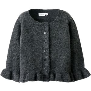 Name It Cardigan - Gebreid - NmfSupia - Donkergrijs Gevlekt - Name It - 6 jaar (116) - Cardigan