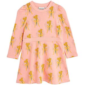 Mini Rodini Sweatjurk - Winter Flowers Aop - Roze - Mini Rodini - 80/86 - Jurk