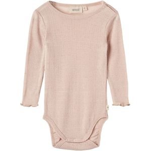 Wheat Romper l/s - Wol/Zijde - Liea - Pale Lilac m. Pointelle - Wheat - 68 - Romper L/S