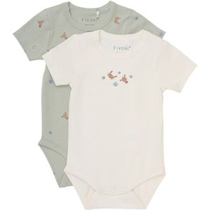 Fixoni Romper s/s - 2-pack - Desert Sage - Fixoni - 56 - Romper S/S