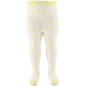 Melton Panty's - Wit/Geel m. Stippen - Melton - 56/62 - Panty's