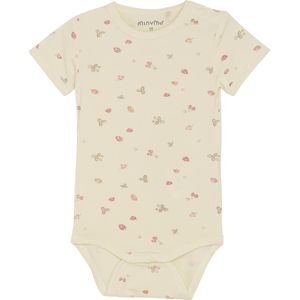 Minymo Romper s/s - Viscose - Strawberry Ice m. Aarbeien - Minymo - 56 - Romper S/S