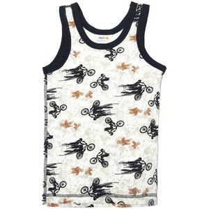 Joha Onderhemd - Bamboe - Off White/Marineblauw m. Fiets - Joha - 90 - Onderhemd