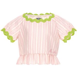 Moschino Top - Roze Gestreept_/Neon Groen - Moschino - 8 jaar (128) - Tanktop