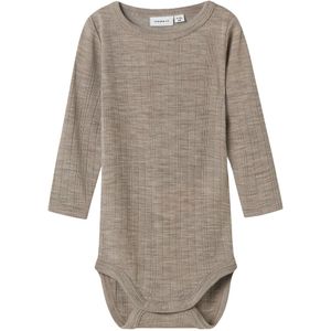 Name It Romper l/s - Wol - Rib - Noos - NbmWang - Satelliet - Name It - 50 - Romper L/S
