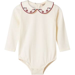 MarMar Romper l/s - Katoen/Modaal - Becki - Zacht White - MarMar - 56 - Romper L/S