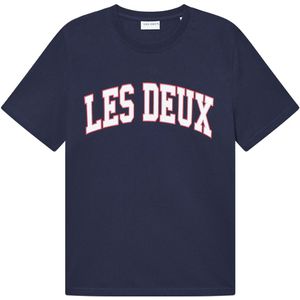 Les Deux T-Shirt - Aidan - Dark Navy Blue m. Logo - Les Deux - 7-8 jaar (122-128) - T-Shirts