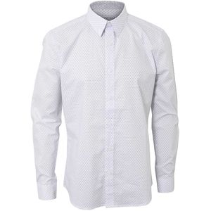 Hound Overhemd - Overal Print - Wit m. Blauw - Hound - 10 jaar (140) - Overhemd