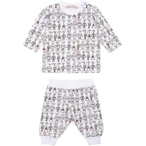 Marni Pyjama set - Tuta - Wit m. Robots - Marni - 68 - Pyjama - Tweedelig
