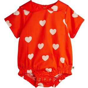 Mini Rodini Zomer Romper - Hearts - Rood - Mini Rodini - 56/62 - Zomer Rompers