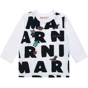 Marni Blouse - Wit m. AOP Logo - Marni - 68 - Shirts