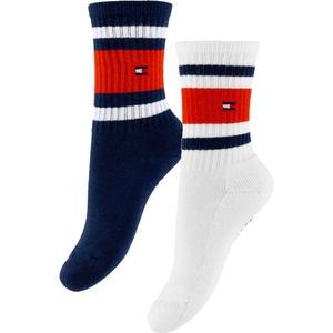 Tommy Hilfiger Sokken - 2-pack - Navy/Wit m. Logostrepen - Tommy Hilfiger - 27/30 - Sokken