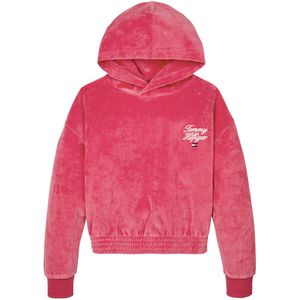 Tommy Hilfiger Hoodie - Fluweel - Script - Erfgoed Roze - Tommy Hilfiger - 16 jaar (176) - Hoodie