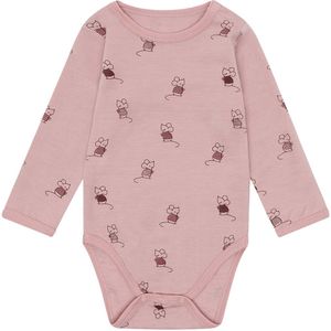 Hust and Claire Romper l/s - Wol - HCBo Muis - Adobe Rose - Hust and Claire - 74 - Romper L/S