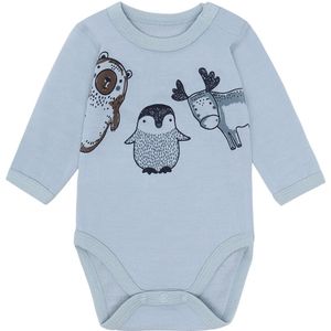 Hust and Claire Romper l/s - Wol/Bamboe Viscose - HCBaloo Animal - Hust and Claire - 68 - Romper L/S