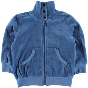 Katvig Velours Cardigan - Lichtblauw m. Rits - Katvig - 2 jaar (92) - Cardigan