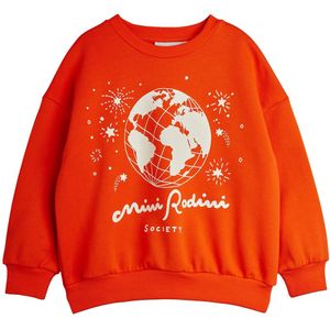 Mini Rodini Sweatshirt - Maatschappij - Rood - Mini Rodini - 4-5 jaar (104-110) - Sweatshirt