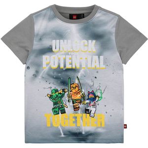 LEGO® Ninjago T-Shirt - LWTano - Light Grey - LEGO® Wear - 8 jaar (128) - T-Shirt