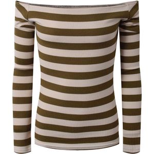 Hound Blouse - Off-shoulder - Legergroen/Beige Gestreept - Hound - 12 jaar (152) - Shirts