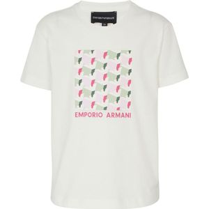 Emporio Armani T-Shirt - Off White m. Print - Emporio Armani - 8 jaar (128) - T-Shirts