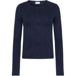 Grunt Cardigan - GrPrat - Navy m. Pointelle - Grunt - 8 jaar (128) - Cardigan