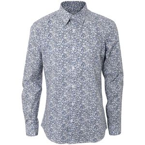 Hound Overhemd - Wit/Blauwe m. Bloemen - Hound - 14 jaar (164) - Overhemd