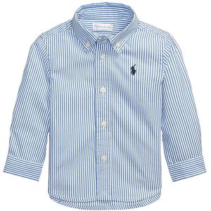 Polo Ralph Lauren Overhemd - Slim Fit - Blauw/Wit Gestreept - Polo Ralph Lauren - 1 jaar (80) - Overhemd