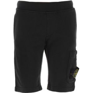 Stone Island Sweatshorts - Zwart - Stone Island - 6 jaar (116) - Shorts