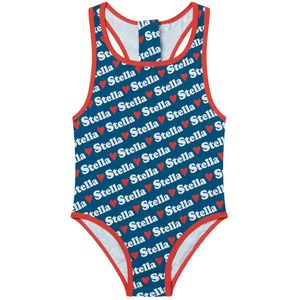 Stella McCartney Kids Zwempak - UV50+ - Blauw m. Wit/Rood - Stella McCartney Kids - 10 jaar (140) - Badmode